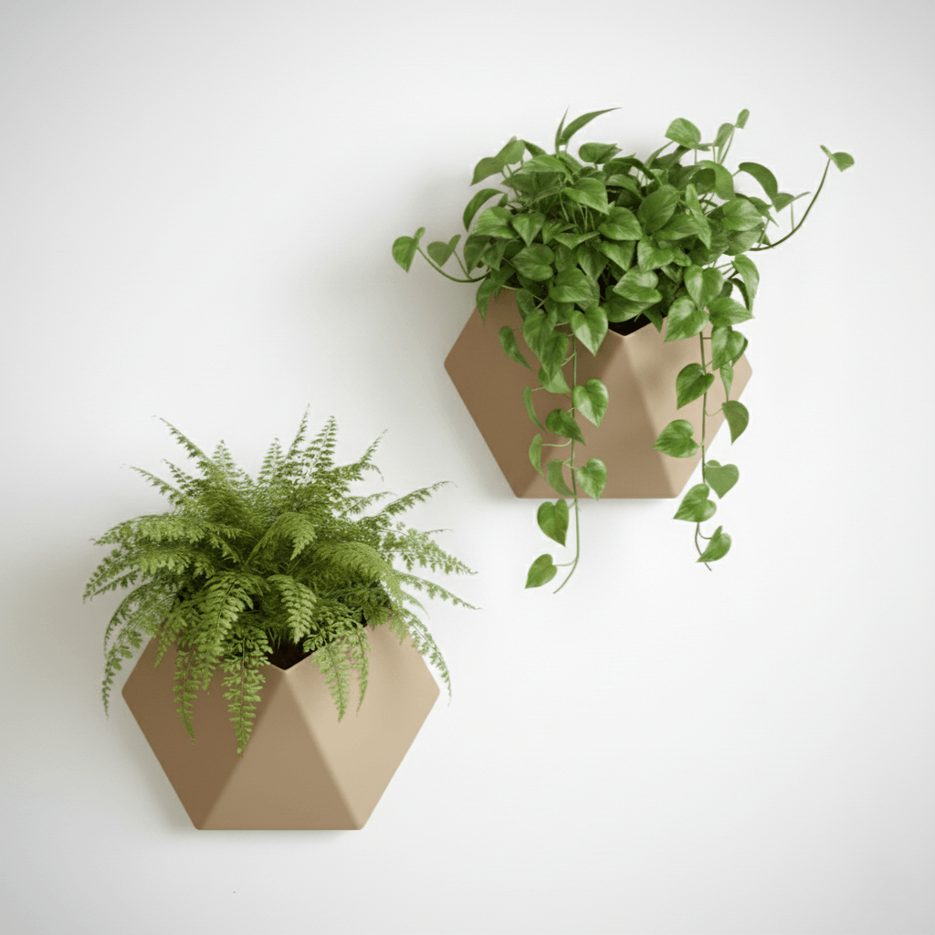 Ghiveci de perete Hexa Design, culoare Sandstone Beige, design geometric, material eco friendly — imaginea 2