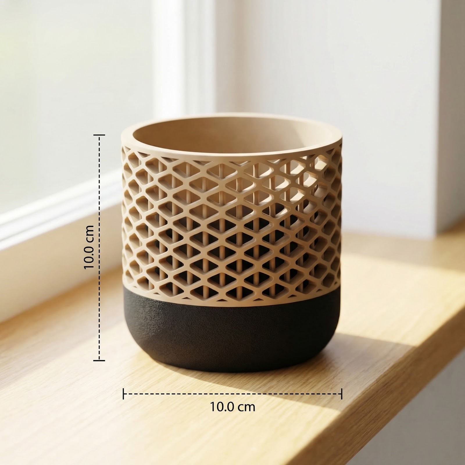 Ghiveci Decorativ Modular Armonie Geometrica, Bej, 10 cm