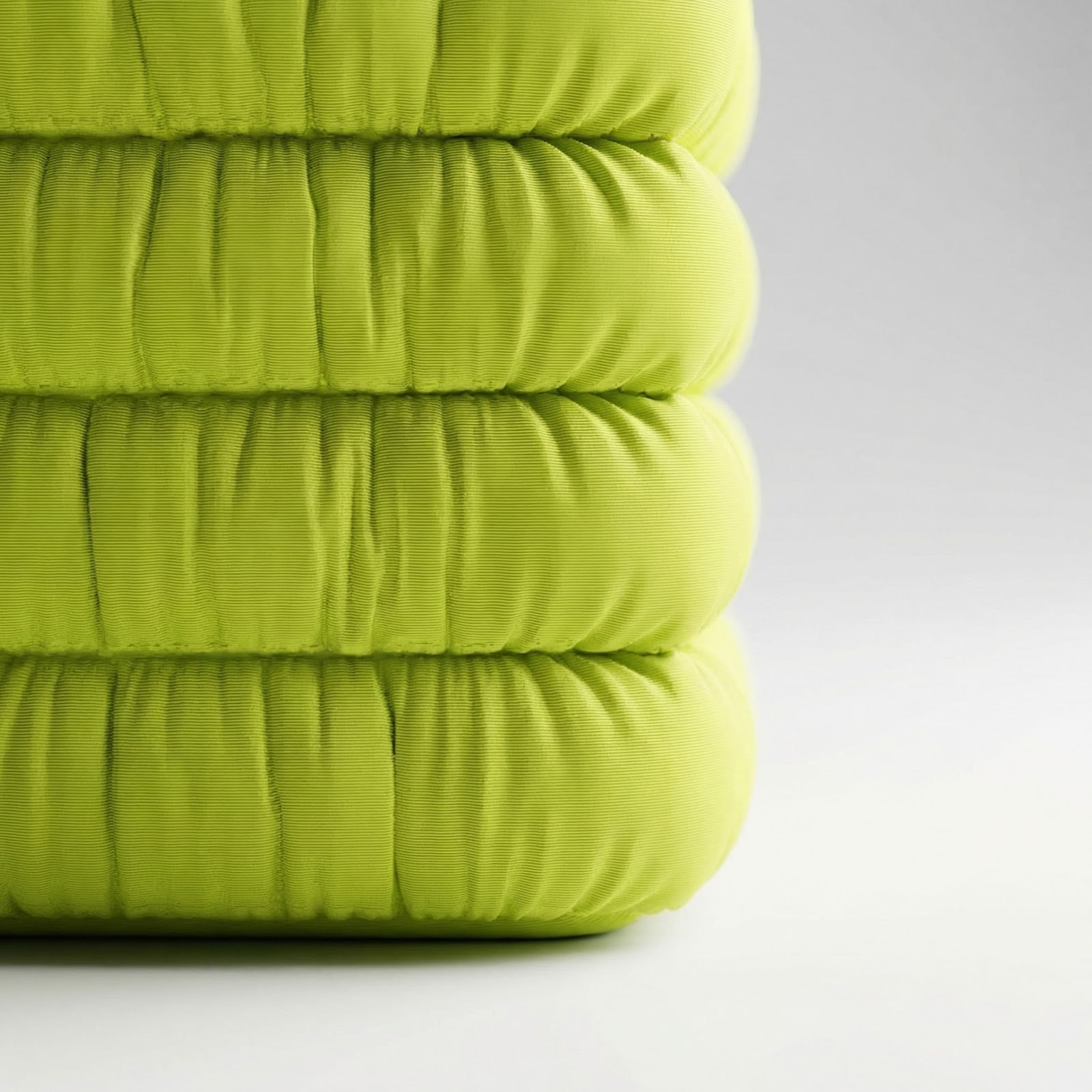 Ghiveci decorativ, verde lime, 12 cm, aspect textil matlasat — imaginea 2
