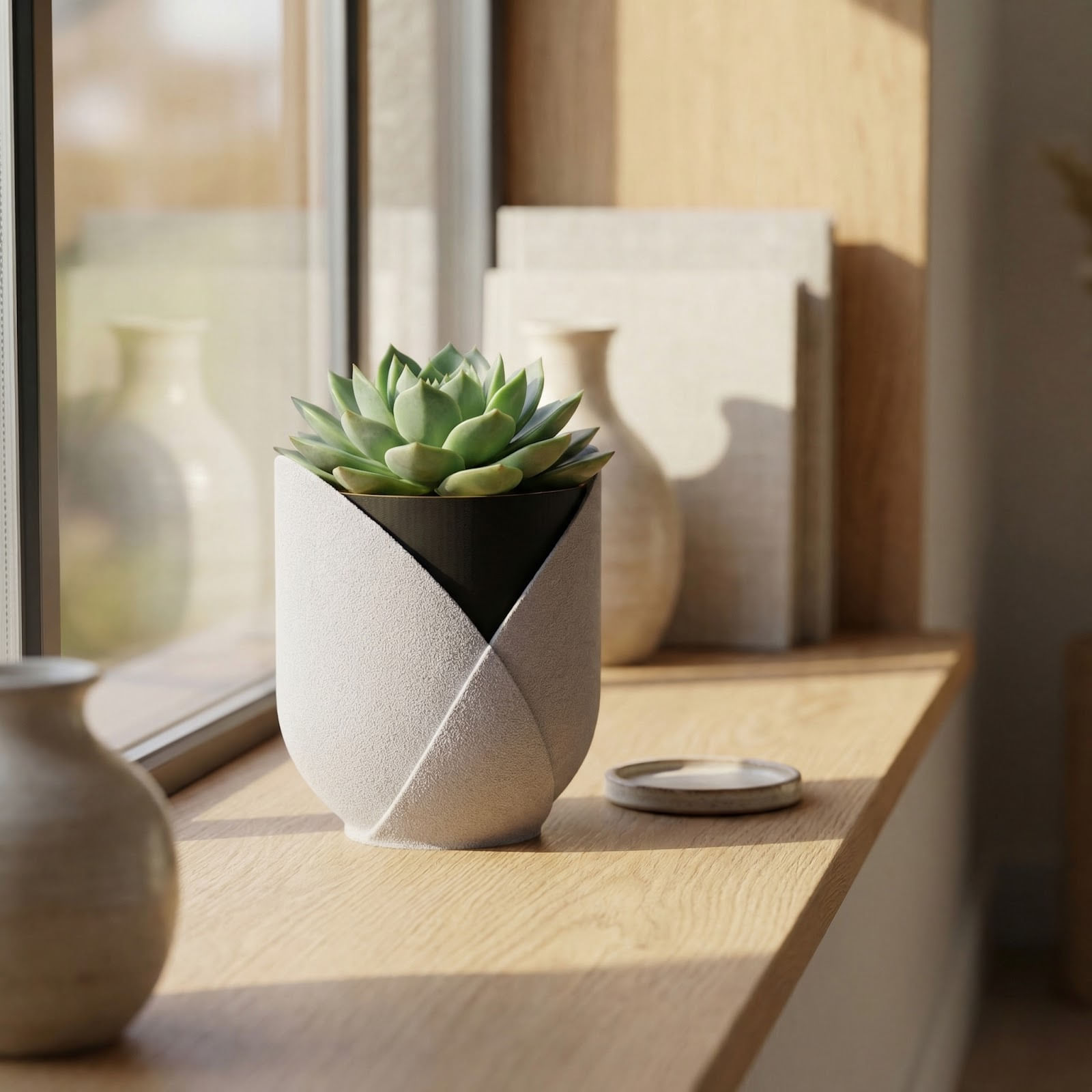 Ghiveci Decorativ cu Insertie Modulara, Gri, 9 cm — imaginea 2