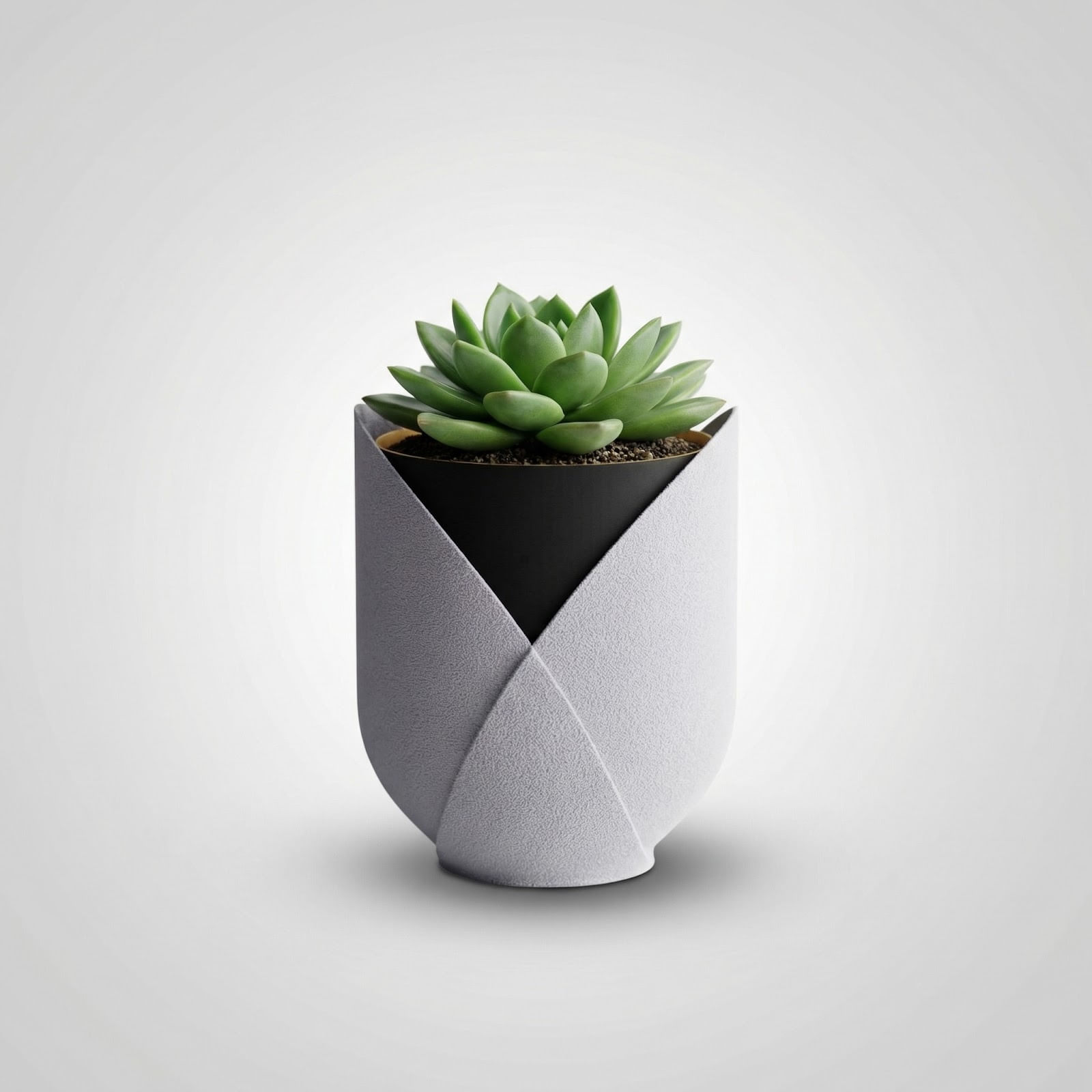 Ghiveci Decorativ cu Insertie Modulara, Gri, 9 cm — imaginea 5