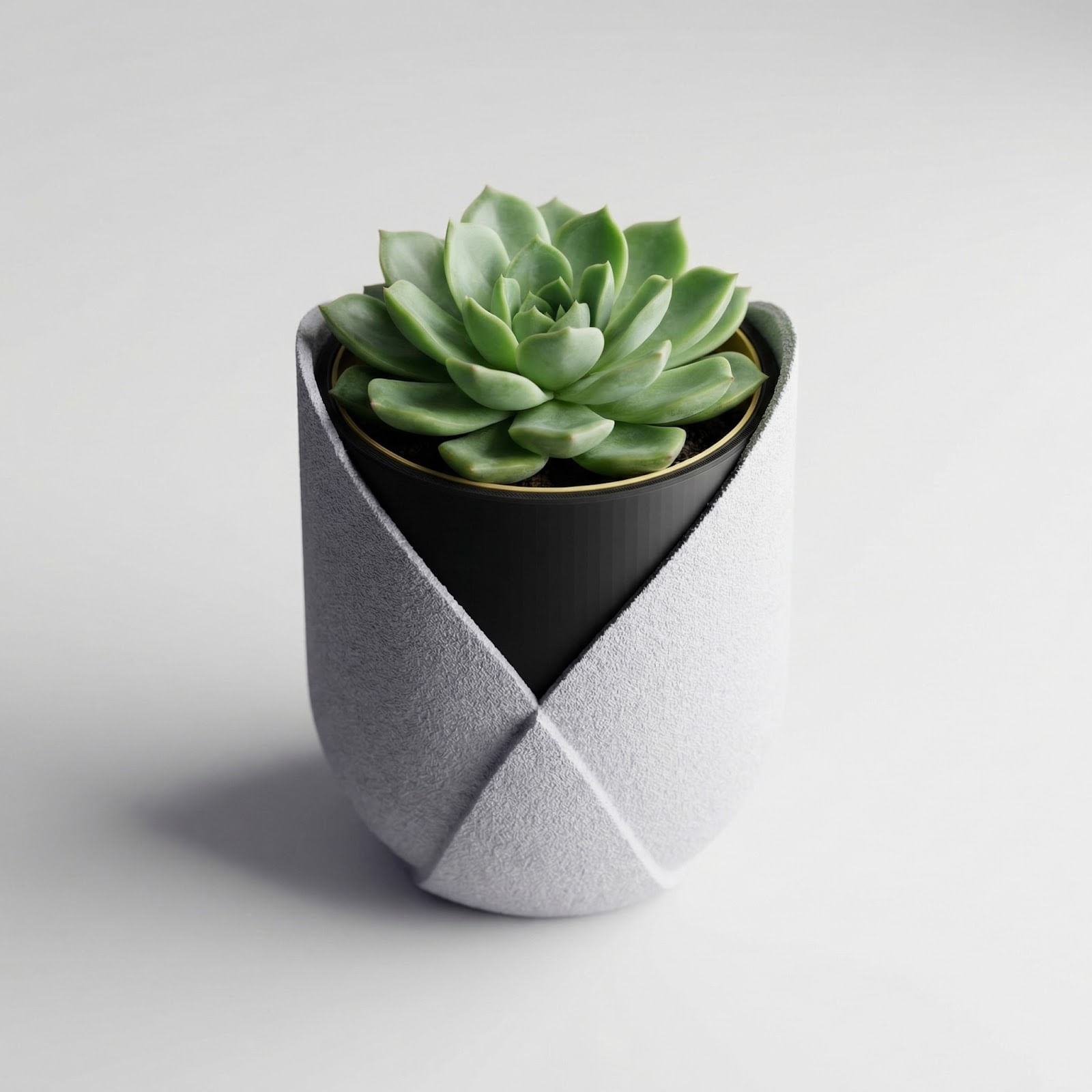 Ghiveci Decorativ cu Insertie Modulara, Gri, 9 cm — imaginea 6