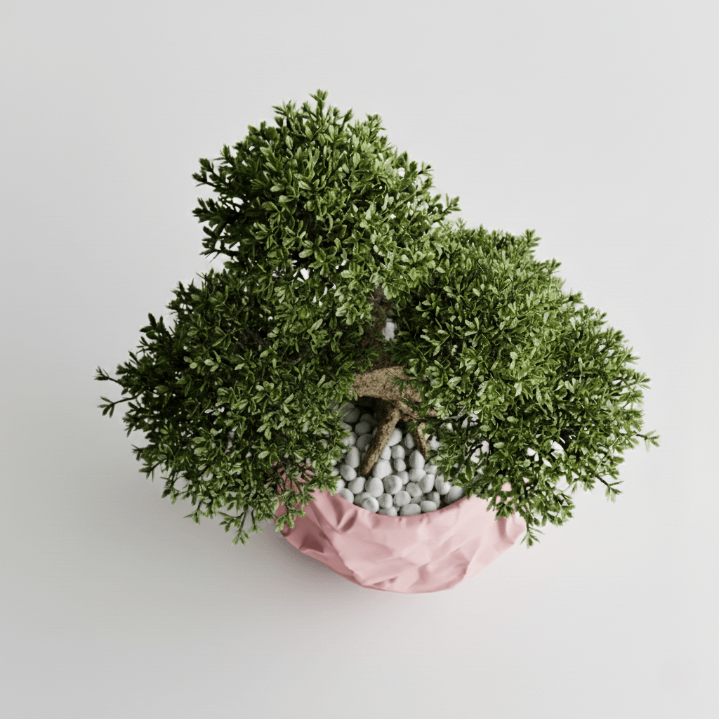 Ghiveci decorativ Crumpled Design, roz rosewood, plastic PLA, diametru 12cm, inaltime 16cm — imaginea 6