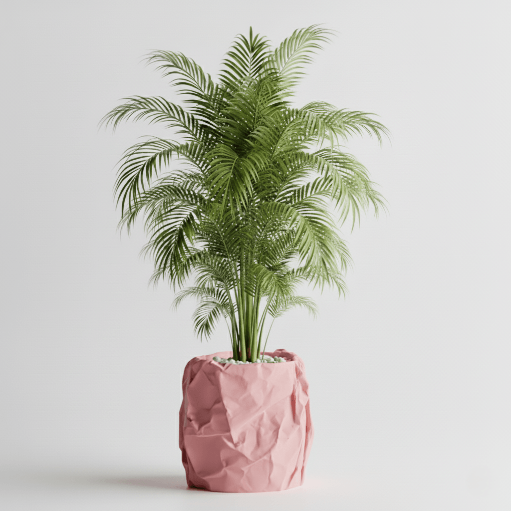 Ghiveci decorativ Crumpled Design, roz rosewood, plastic PLA, diametru 12cm, inaltime 16cm — imaginea 7