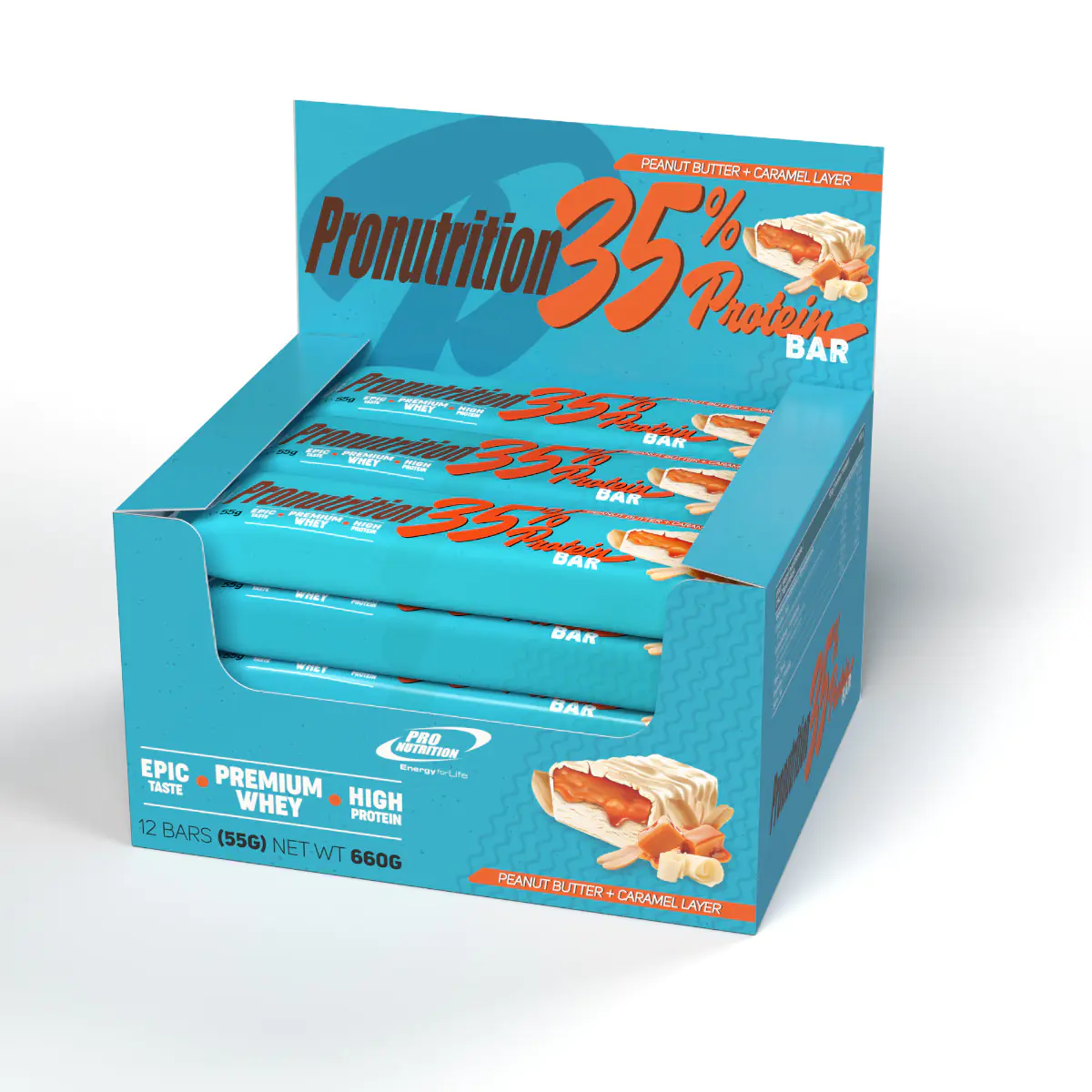 Cutie batoane proteice, Pronutrition 35% Proteine, 12 bucati x 55g