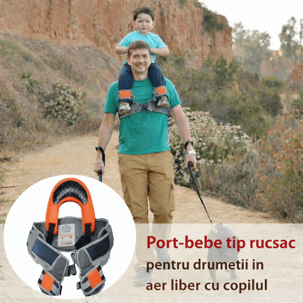 Port bebe HAWIRE SaddleBaby, ergonomic, portocaliu, 2-5 ani, pana la 22kg