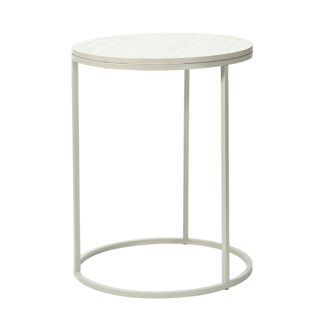 Set 2 masute de cafea Trends4You, metal & MDF, design modern, alb — imaginea 3