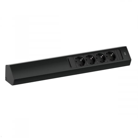 Priza pentru mobilier Bachmann CASIA 2, 4 prize Schuko tip F, 16 A, IP20, din aluminiu, montare pe verticala sau orizont