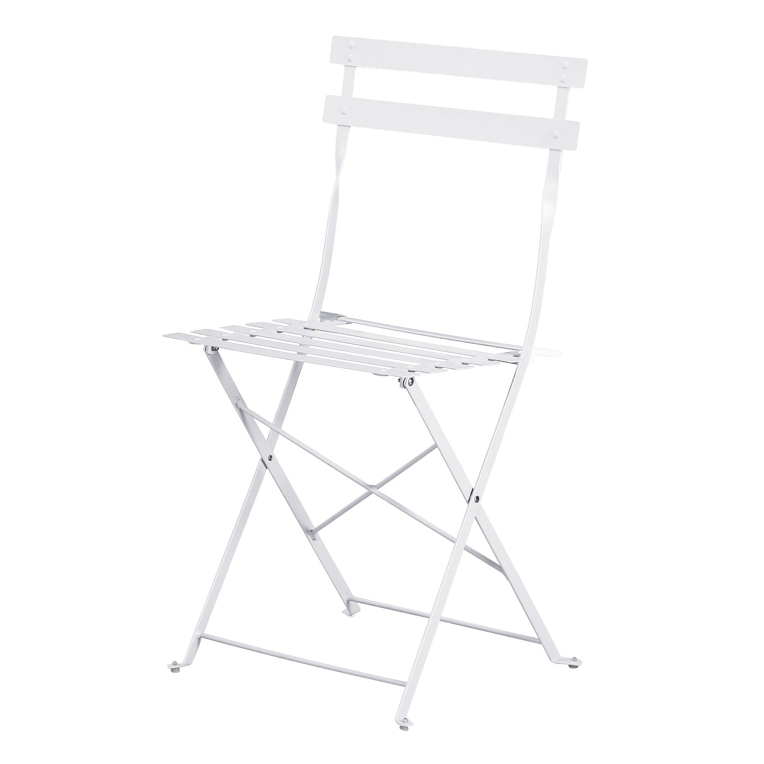 Set Bistro Flair - mobilier terasa gradina, 2 scaune + masa, otel vopsit - alb — imaginea 3