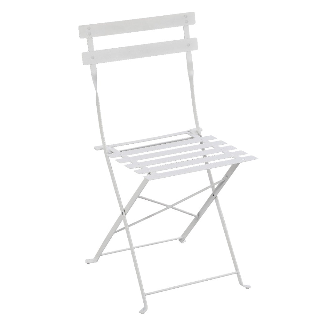 Set Bistro Flair - mobilier terasa gradina, 2 scaune + masa, otel vopsit - alb — imaginea 4