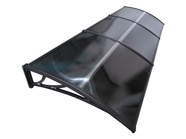 Copertină ECO de ușă 360x100cm marchiză adăpost acoperiș negru-antracit