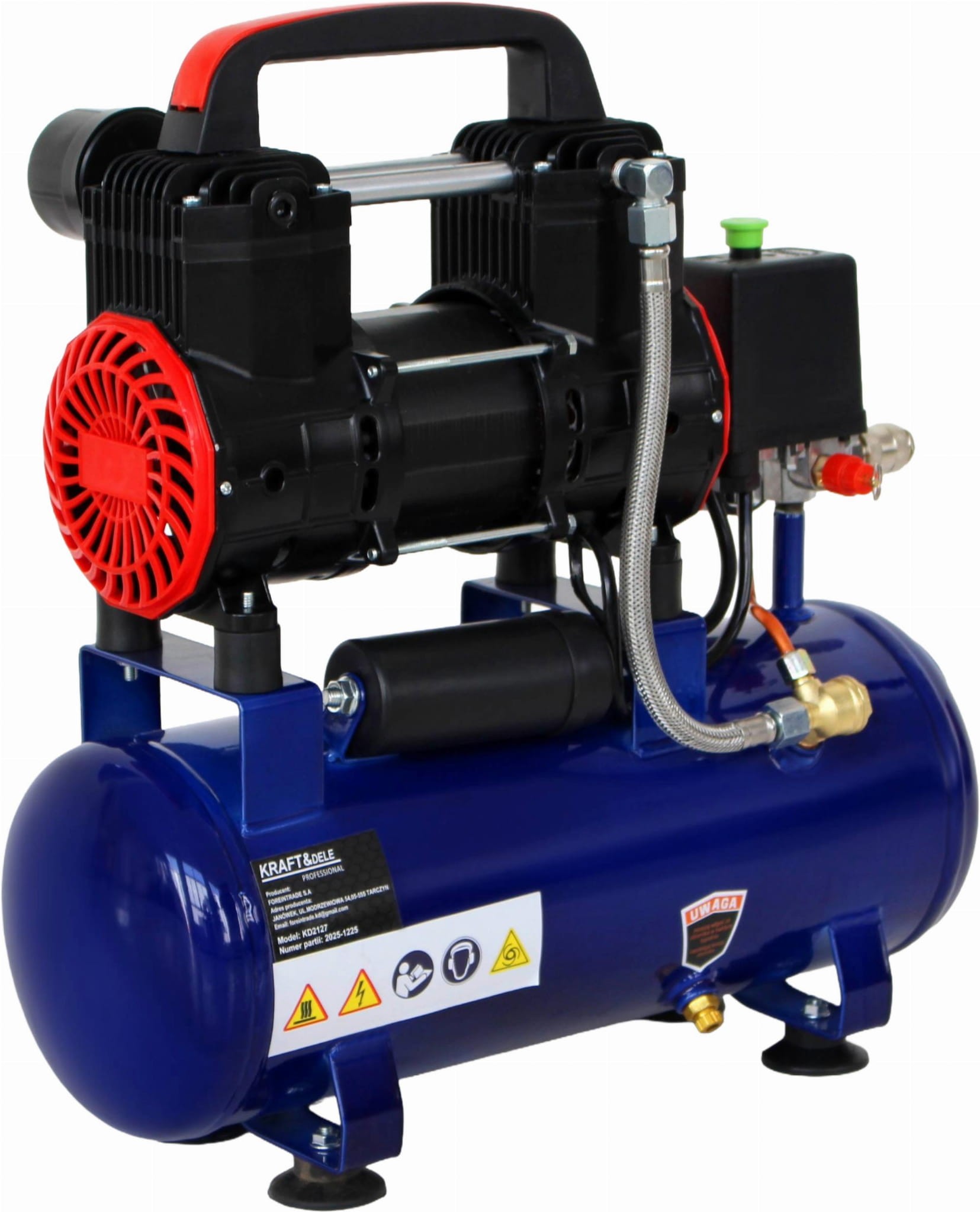 Compresor de aer fara ulei 9L, Kraft&Dele, putere 1200W, KD4090 — imaginea 4