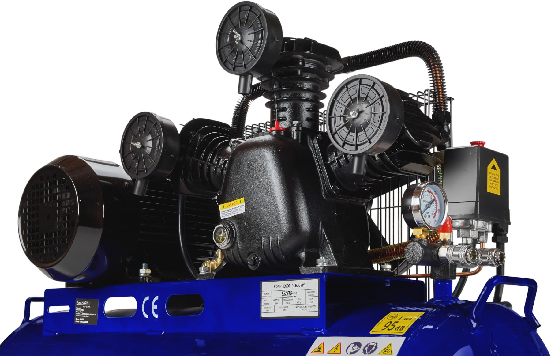 Compresor 100L de aer pe ulei, KRAFT&Dele, 4100W 650L/min KD4066 — imaginea 7