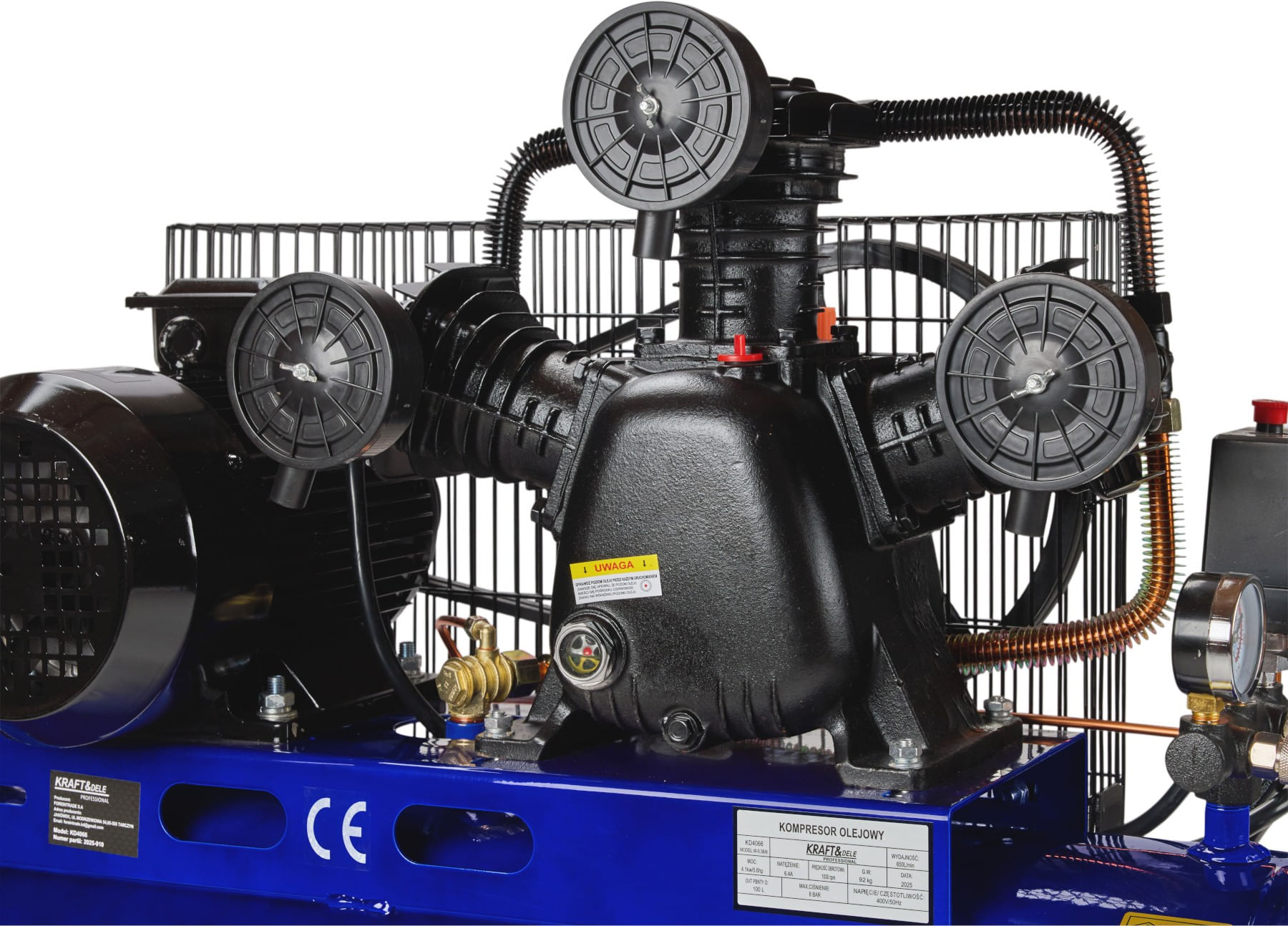 Compresor 100L de aer pe ulei, KRAFT&Dele, 4100W 650L/min KD4066 — imaginea 10