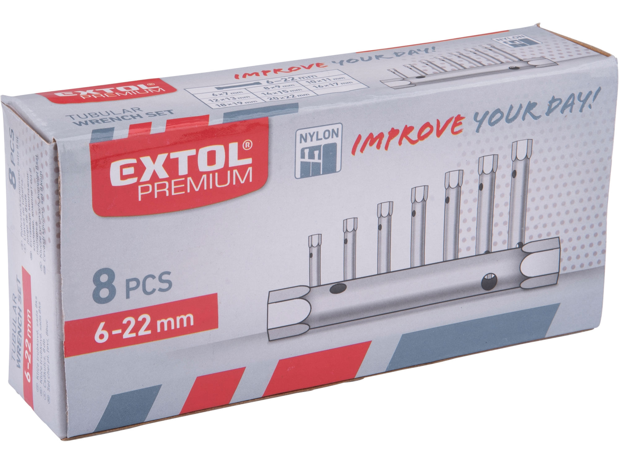 Set chei tubulare, EXTOL PREMIUM, 10 piese, CrV, 8816370 — imaginea 2