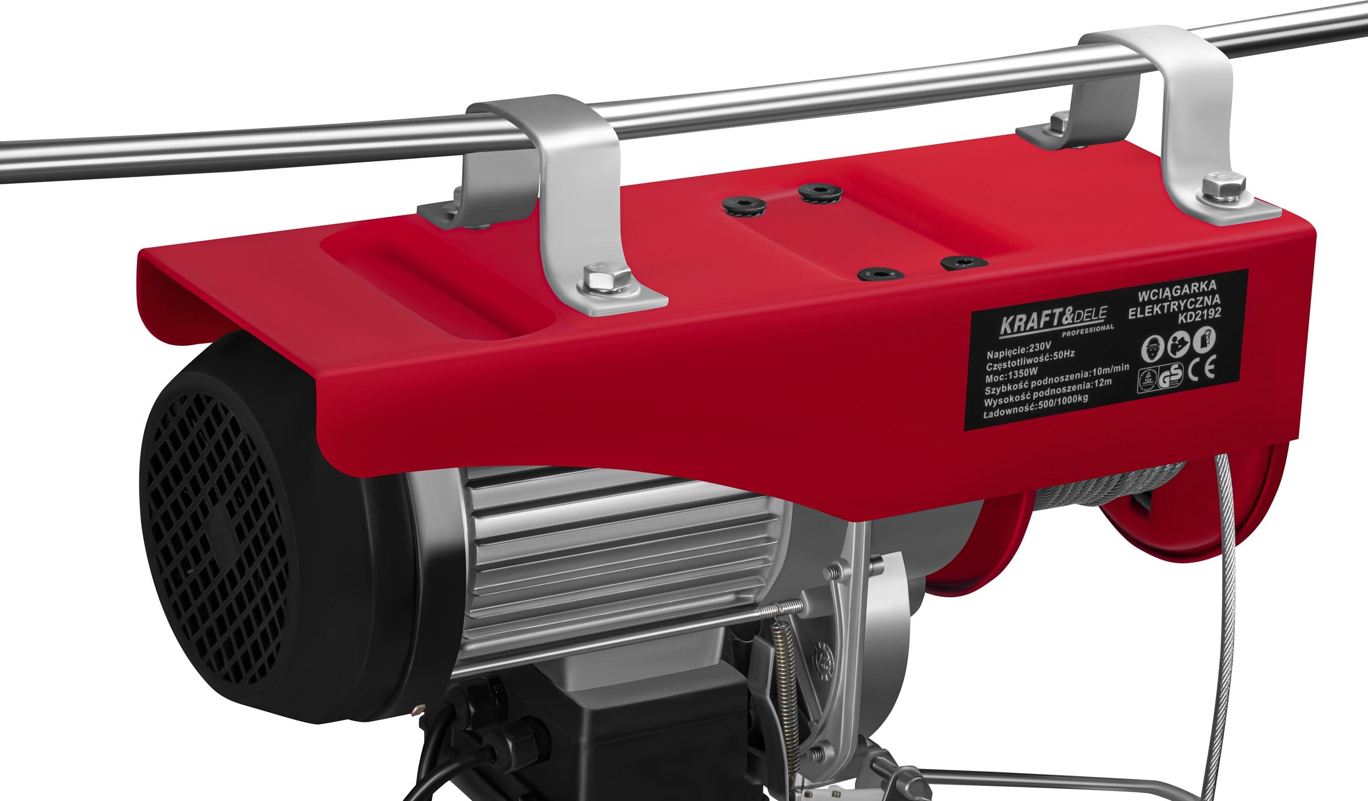 Troliu electric 230V 1350W 500/1000 kg KD2192, KRAFT&DELE cu Telecomanda — imaginea 5