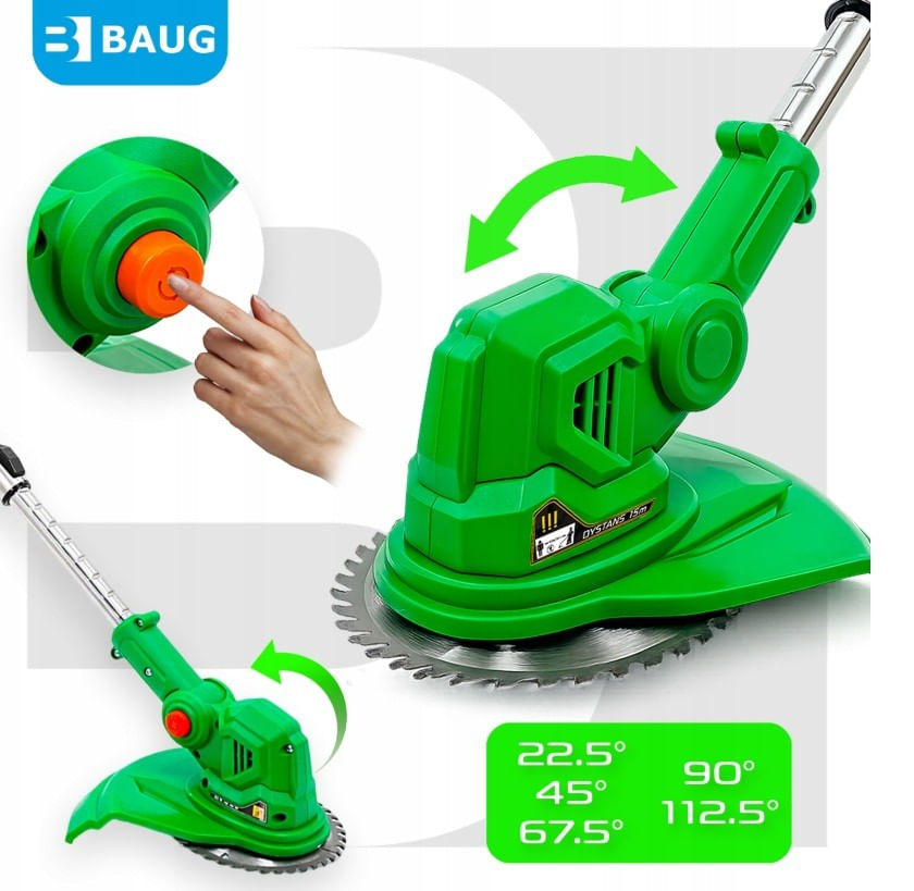 Trimmer pentru iarba cu baterii, Baug, 2 x 3.0 Ah, B4353