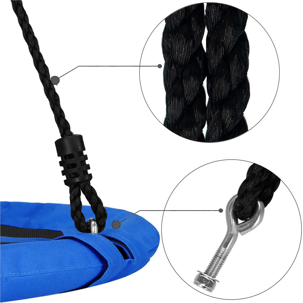 Leagan tip cuib Sersimo NS24, diametru 110cm, inaltime reglabila, pentru exterior, sarcina 150 kg, Albastru Negru