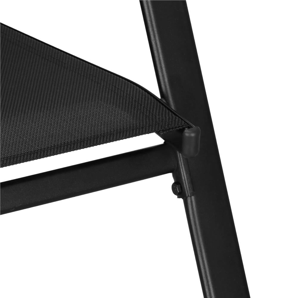 Set mobilier gradina 4 piese, masa cu sticla securizata, 2 scaune si canapea, cadru metalic, negru — imaginea 7