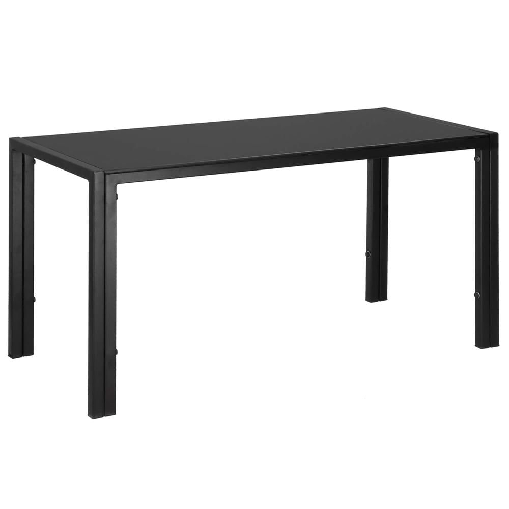 Set mobilier gradina 4 piese, masa cu sticla securizata, 2 scaune si canapea, cadru metalic, negru — imaginea 20