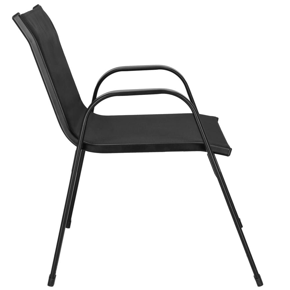 Set mobilier gradina 4 piese, masa cu sticla securizata, 2 scaune si canapea, cadru metalic, negru — imaginea 21