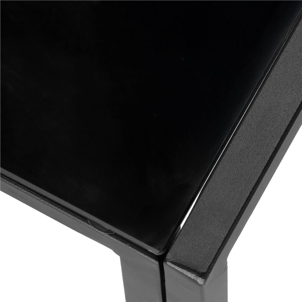 Set mobilier gradina 4 piese, masa cu sticla securizata, 2 scaune si canapea, cadru metalic, negru — imaginea 24