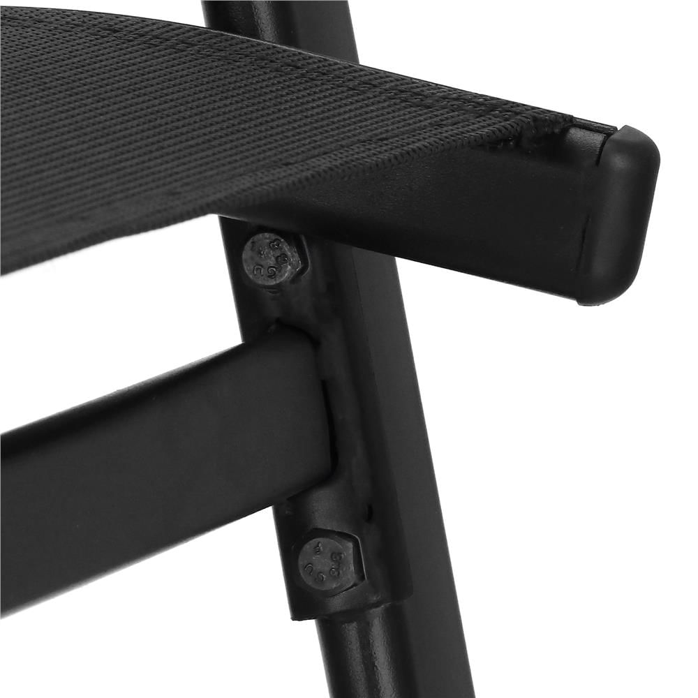 Set mobilier gradina, 2 scaune si masa rotunda, blat sticla, cadru metalic, 60x70 cm, negru — imaginea 7