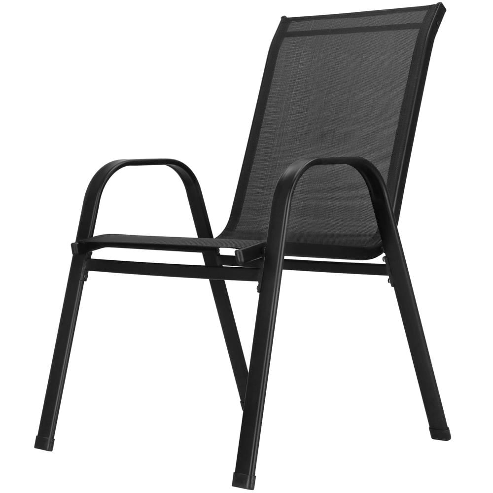 Set mobilier gradina, 2 scaune si masa rotunda, blat sticla, cadru metalic, 60x70 cm, negru — imaginea 24