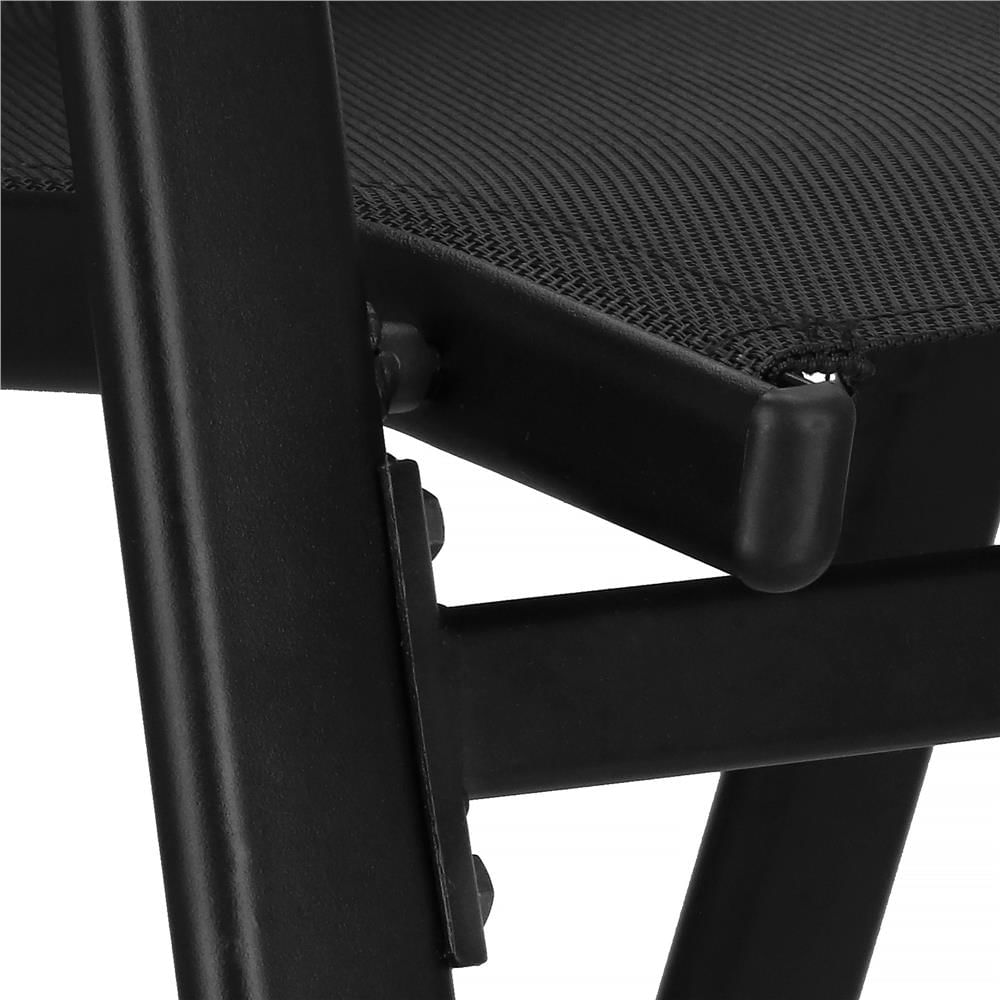 Set mobilier gradina, 2 scaune si masa rotunda, blat sticla, cadru metalic, 60x70 cm, negru — imaginea 25