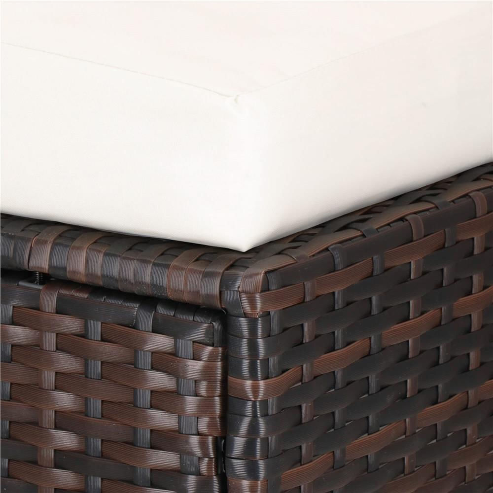 Set mobilier gradina 6 piese din technorattan cu masa si perne, instalare modulara configurabila, maro si crem — imaginea 20