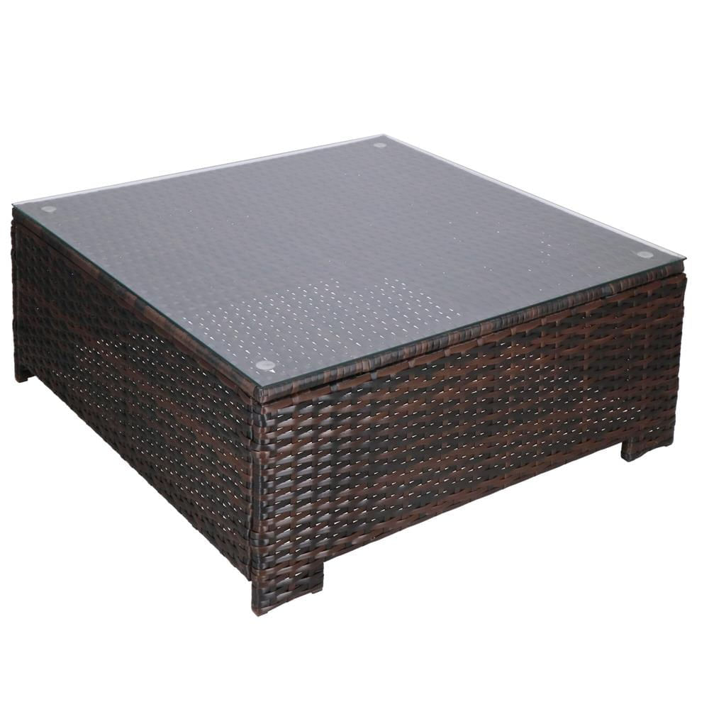 Set mobilier gradina 6 piese din technorattan cu masa si perne, instalare modulara configurabila, maro si crem — imaginea 25