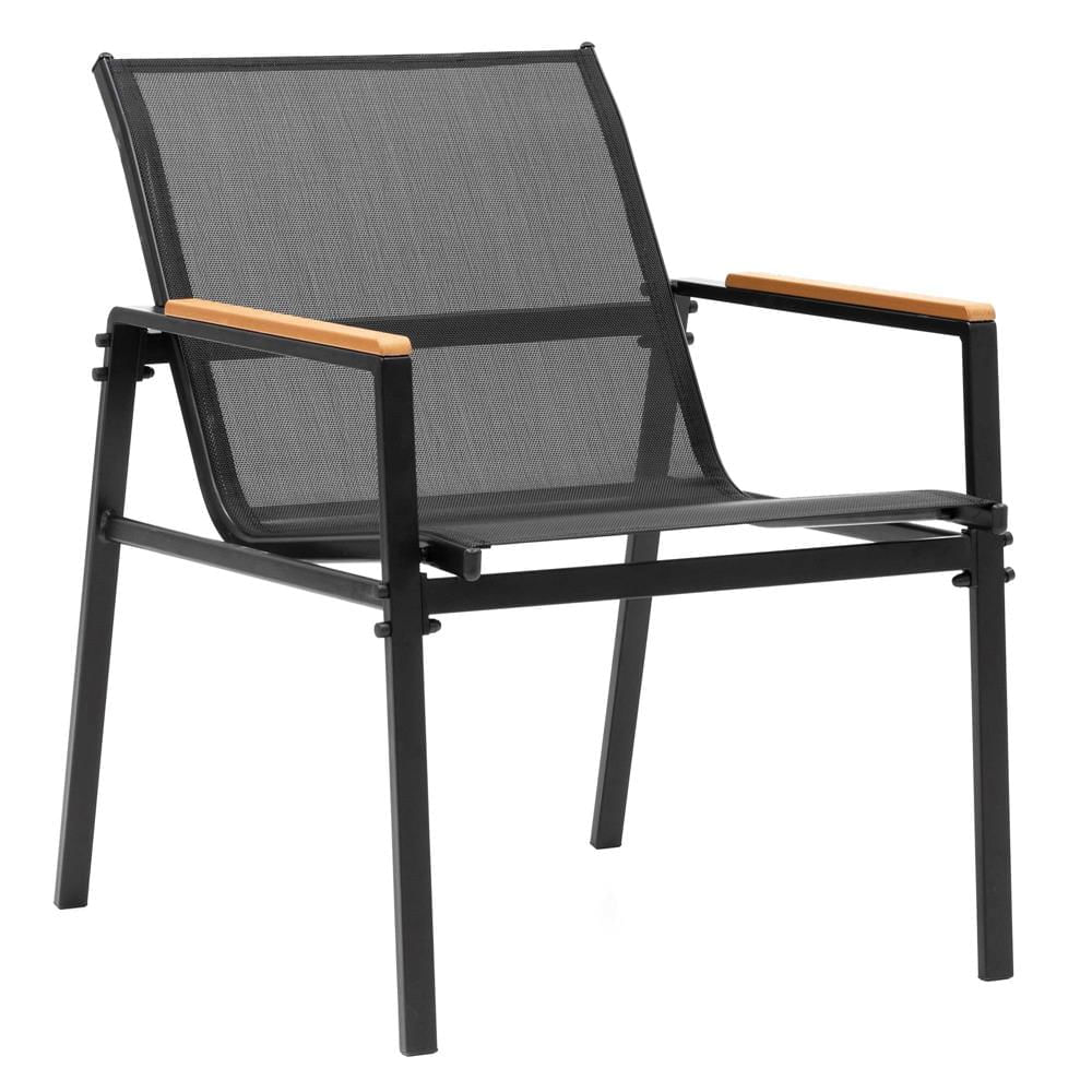 Set mobilier gradina 4 locuri, canapea 2 locuri, 2 scaune si masa rotunda sticla, cadru metalic, 119x71x82 cm, negru — imaginea 16