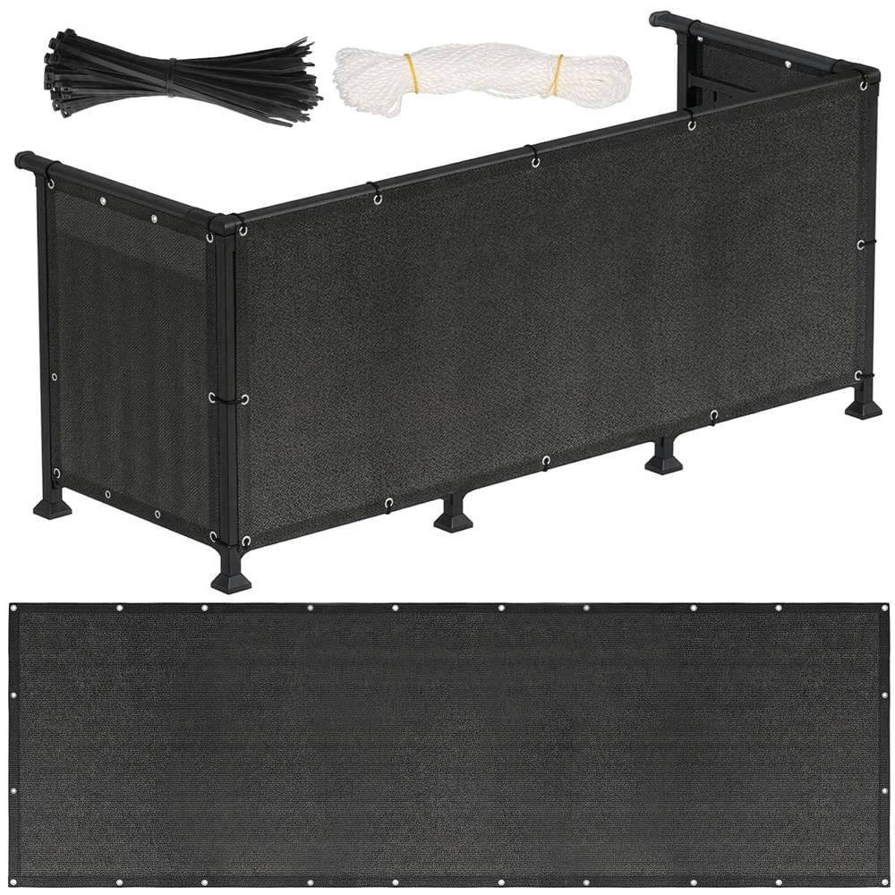 Paravan plasa umbrire pentru balustrada balcon, 95% umbrire, impermeabila, 300x100 cm, antracit