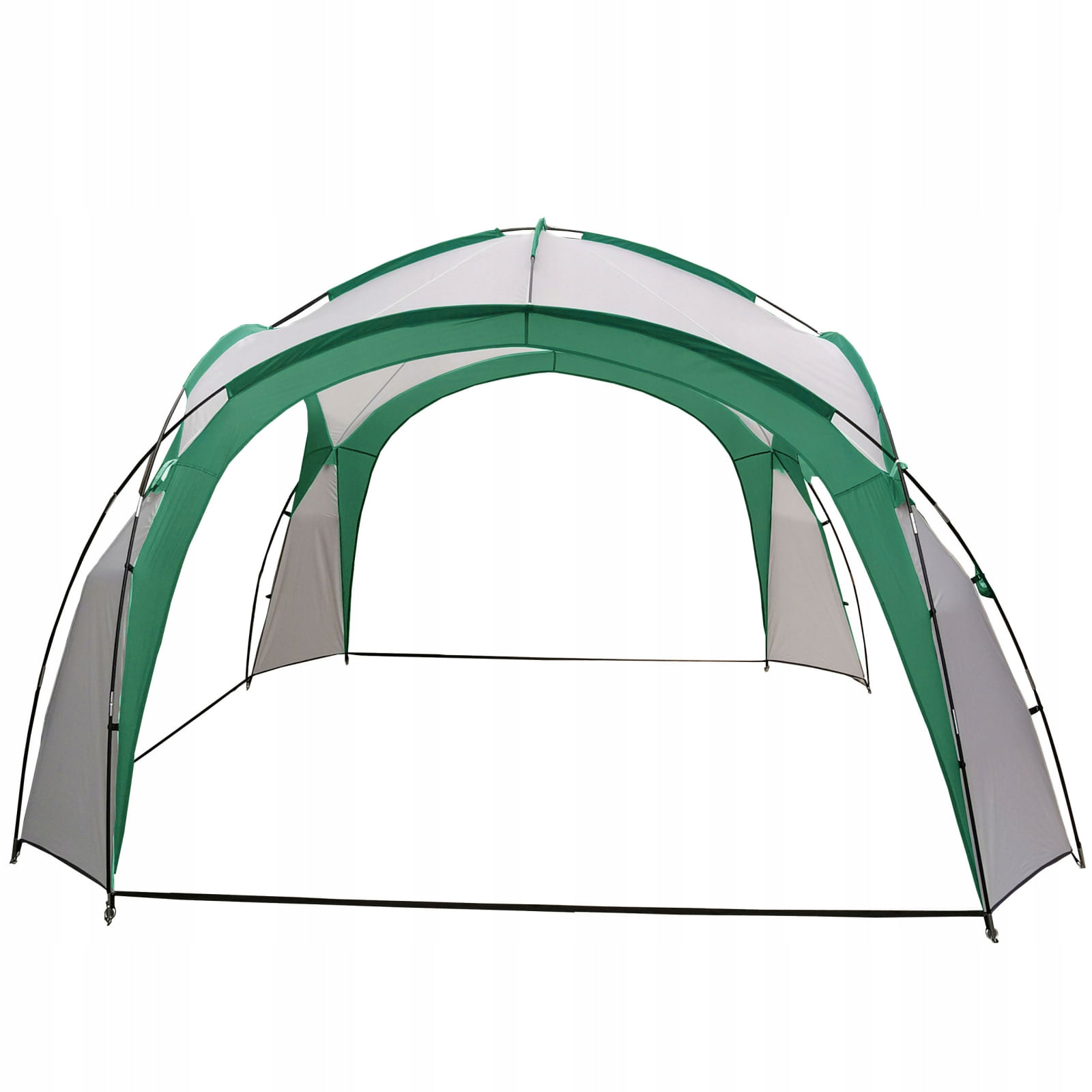 Pavilion gradina 350x350x230 cm, structura fibra de sticla, acoperis poliester impermeabil, verde cu alb — imaginea 2