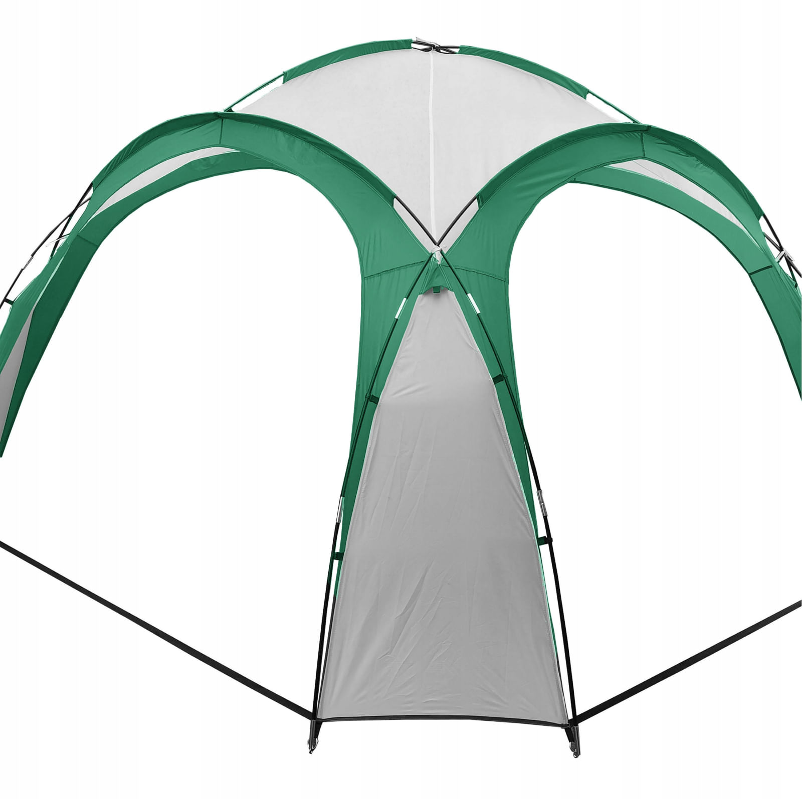 Pavilion gradina 350x350x230 cm, structura fibra de sticla, acoperis poliester impermeabil, verde cu alb — imaginea 3