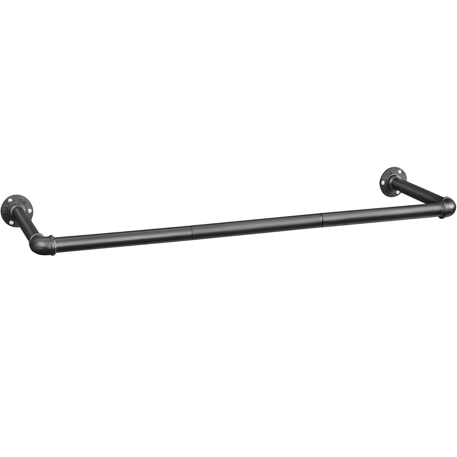 Suport bara de perete pentru haine, stil industrial, metal, 92x30 cm, negru — imaginea 2
