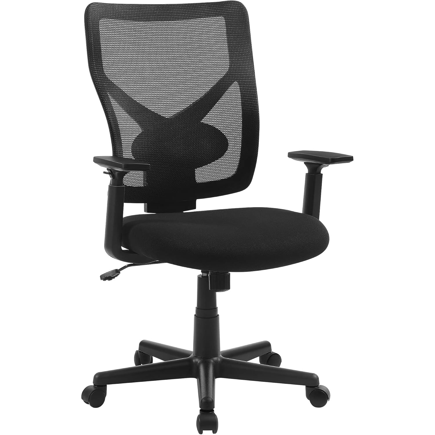 Scaun de birou ergonomic mesh, reglabil complet, brate si suport lombar ajustabile, 68x67x113 cm, negru — imaginea 6