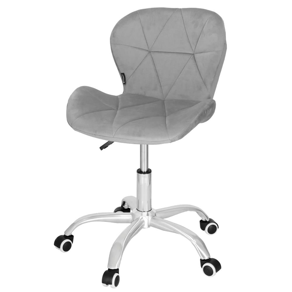 Scaun de birou ergonomic, tapitat cu catifea, 120kg, gri — imaginea 5