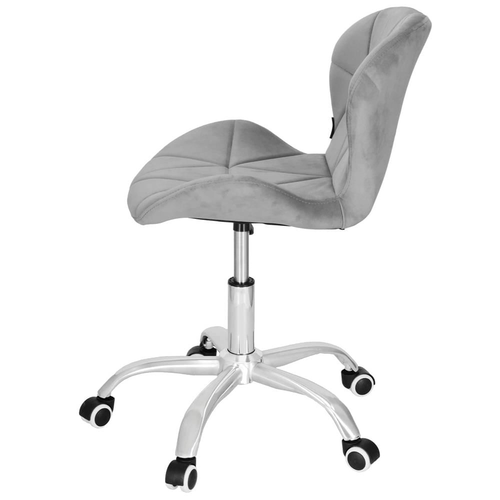 Scaun de birou ergonomic, tapitat cu catifea, 120kg, gri — imaginea 7