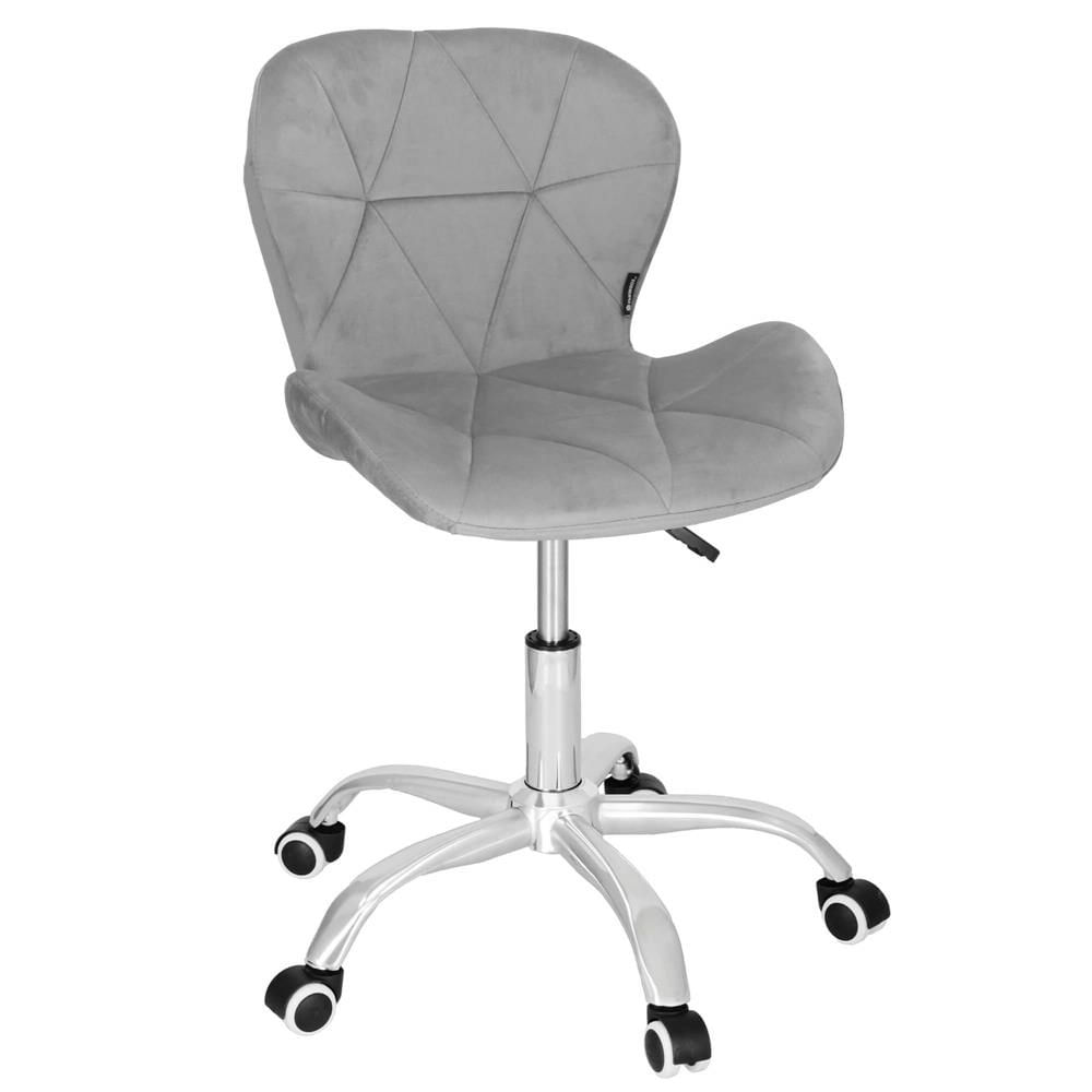 Scaun de birou ergonomic, tapitat cu catifea, 120kg, gri — imaginea 9
