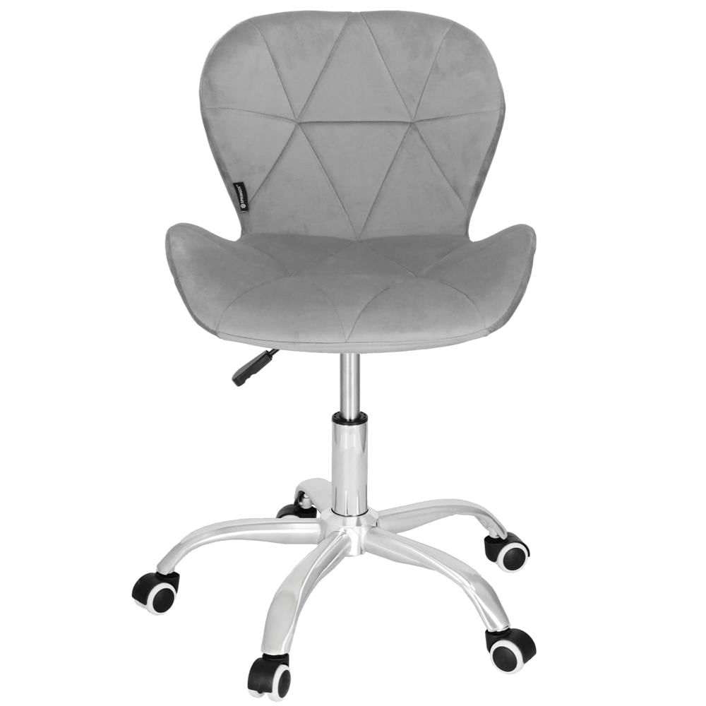 Scaun de birou ergonomic, tapitat cu catifea, 120kg, gri — imaginea 11