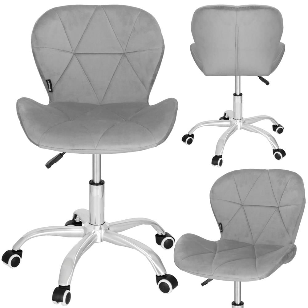 Scaun de birou ergonomic, tapitat cu catifea, 120kg, gri — imaginea 15
