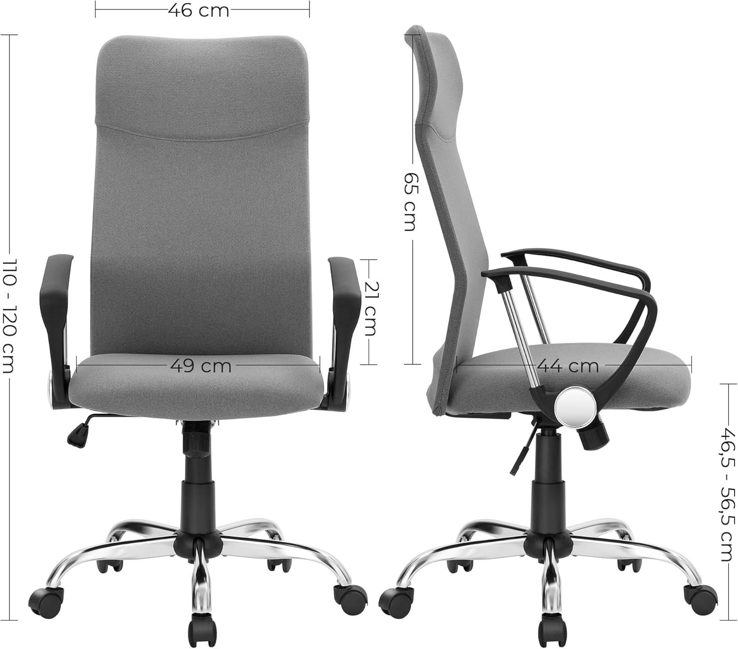 Scaun de birou ergonomic, reglabil pe inaltime, functie balans, maxim 120 kg, 63x63x120 cm, gri — imaginea 2