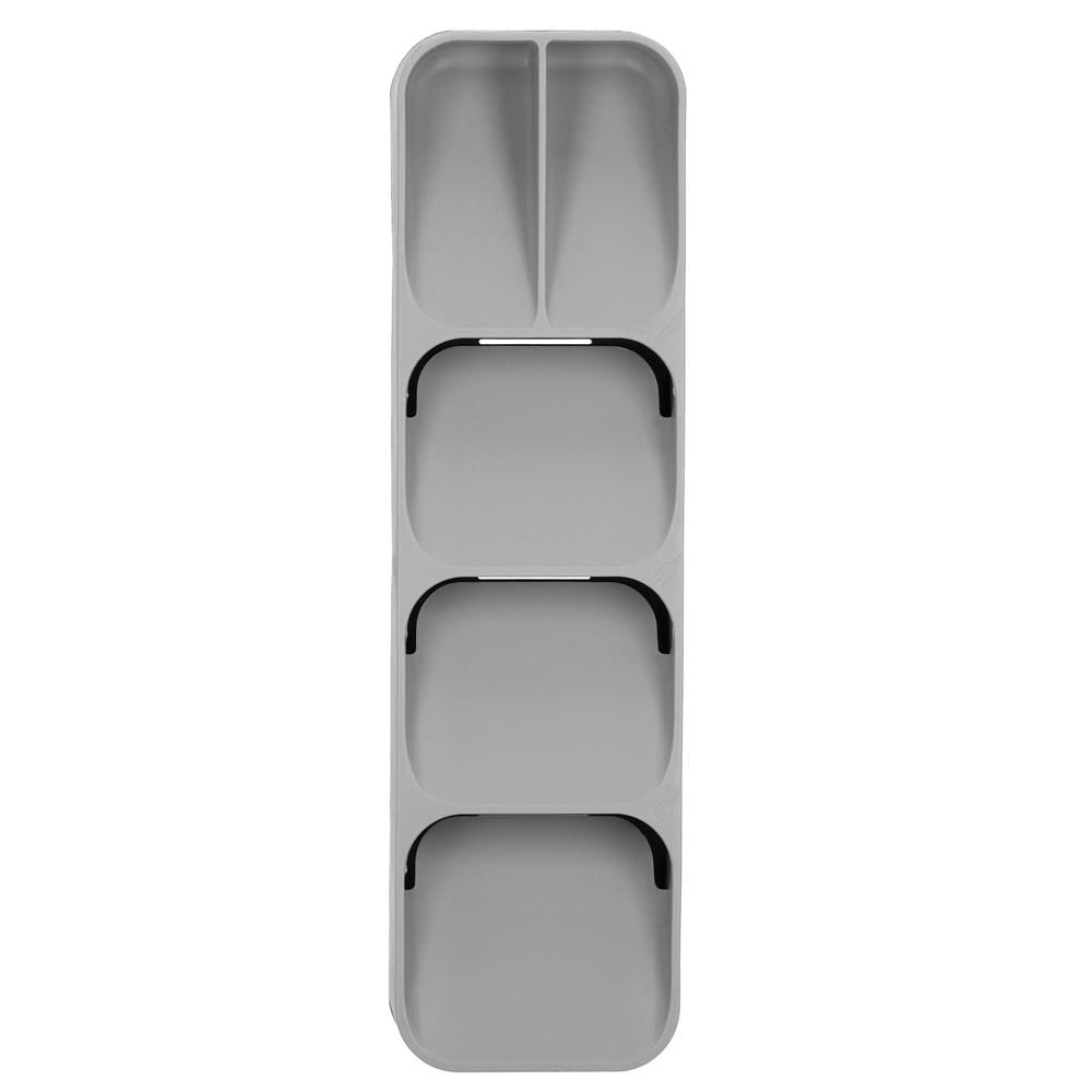 Organizator tacamuri sertar, 5 compartimente, 40x11x5,5cm, gri — imaginea 3