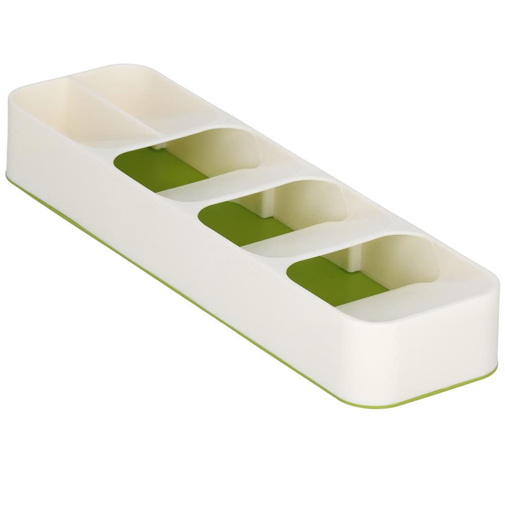 Organizator tacamuri sertar, 5 compartimente, 40x11x5,5cm, alb — imaginea 3