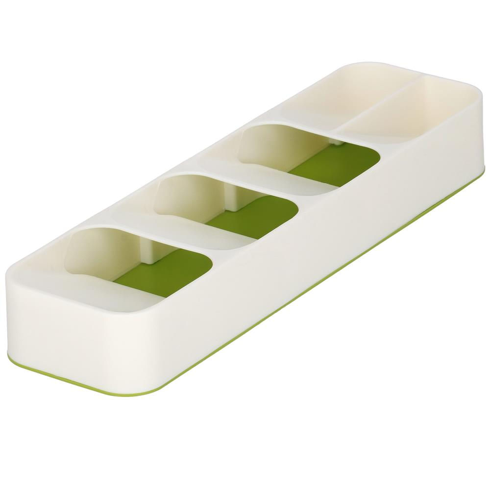 Organizator tacamuri sertar, 5 compartimente, 40x11x5,5cm, alb — imaginea 4