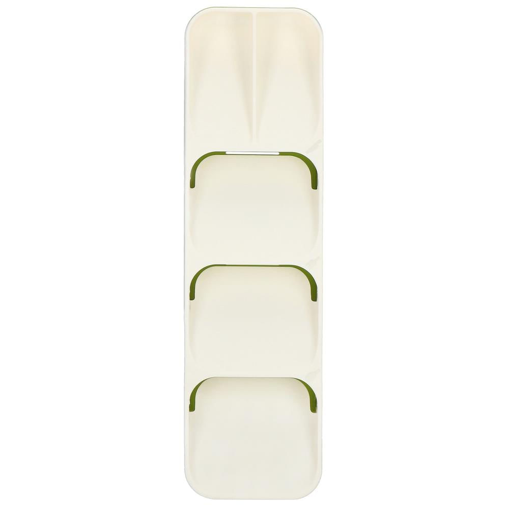 Organizator tacamuri sertar, 5 compartimente, 40x11x5,5cm, alb — imaginea 5