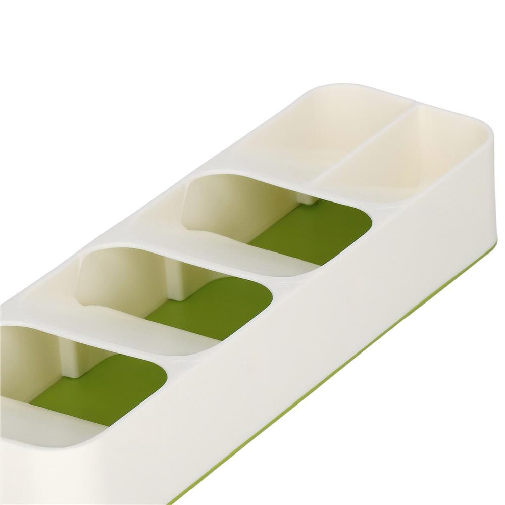 Organizator tacamuri sertar, 5 compartimente, 40x11x5,5cm, alb — imaginea 6