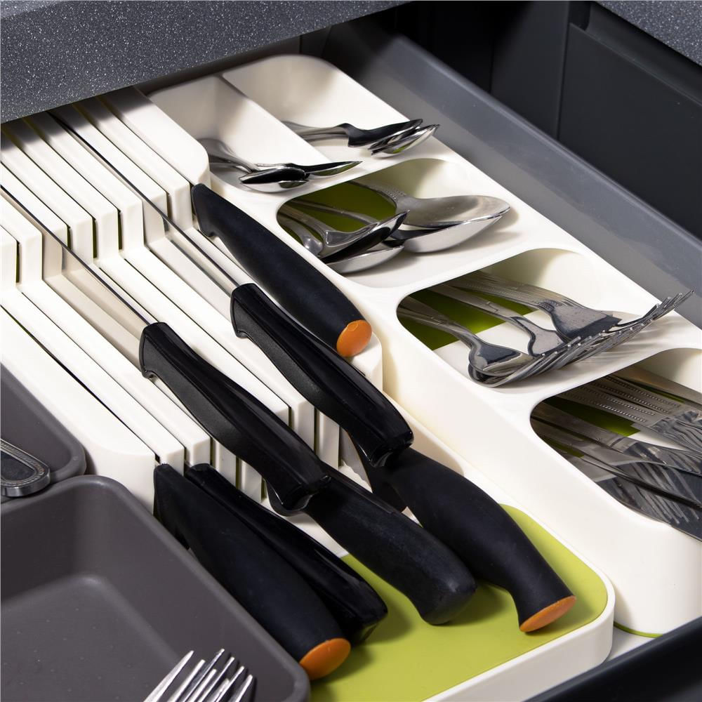 Organizator tacamuri sertar, 5 compartimente, 40x11x5,5cm, alb — imaginea 9