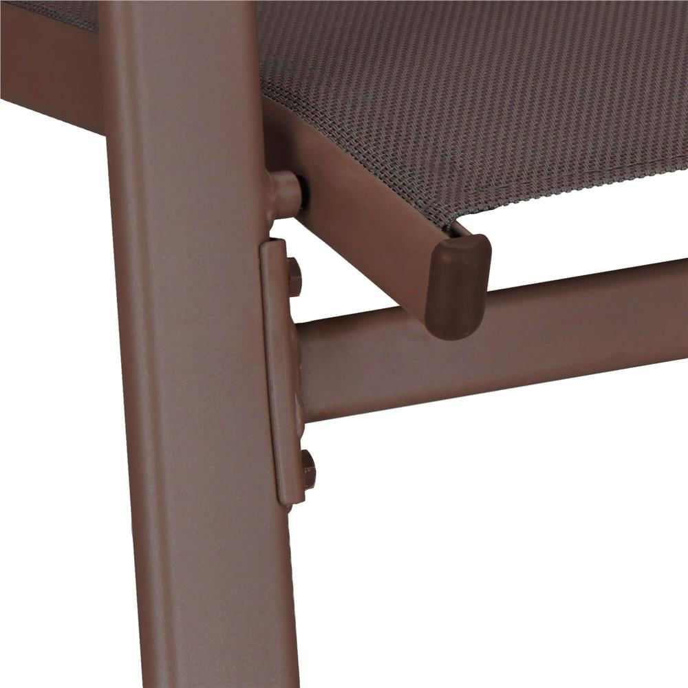 Set 4 scaune gradina cu brate, cadru otel si sezut textilene, 53x72x92 cm, maro — imaginea 3
